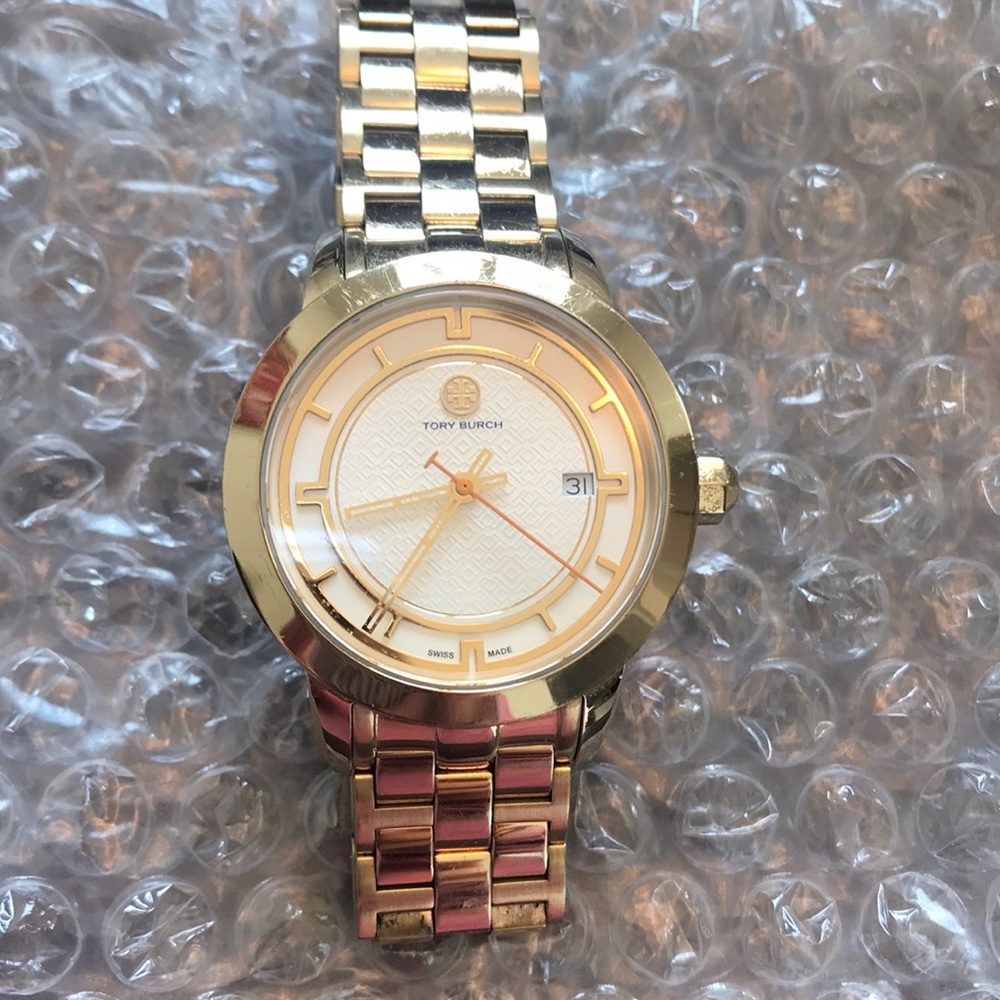 ‘Tory’ Tory Burch Large Gold Watch